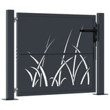 Garden Gate Anthracite 105x105 cm Steel Grass Design - Front View