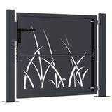 Garden Gate Anthracite 105x105 cm Steel Grass Design - Top-Down View