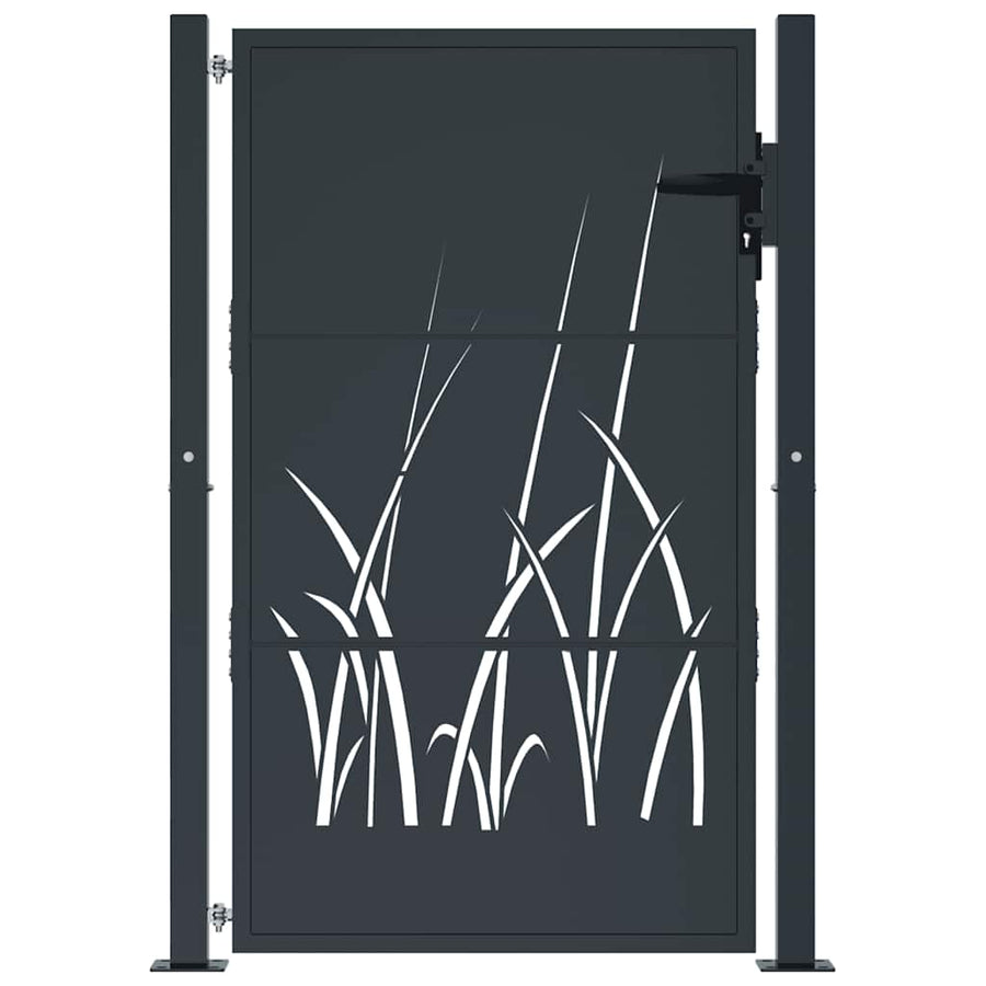 Garden Gate Anthracite 100x125 cm Steel Grass Design