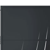 Garden Gate Anthracite 105x130 cm Steel Grass Design - Rear View
