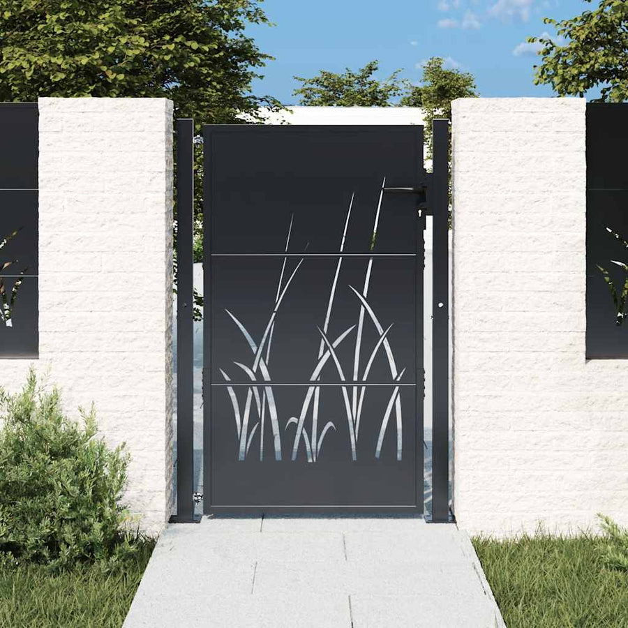 Garden Gate Anthracite 100x125 cm Steel Grass Design