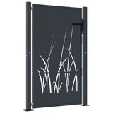 Garden Gate Anthracite 105x155 cm Steel Grass Design - Front View