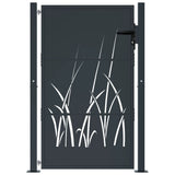 Garden Gate Anthracite 105x155 cm Steel Grass Design - Side View