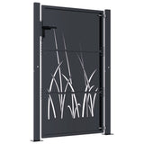 Garden Gate Anthracite 105x155 cm Steel Grass Design - Top-Down View