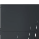 Garden Gate Anthracite 105x155 cm Steel Grass Design - Rear View