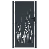 Garden Gate Anthracite 105x180 cm Steel Grass Design - Side View