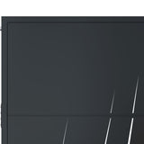 Garden Gate Anthracite 105x180 cm Steel Grass Design - Rear View