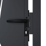 Garden Gate Anthracite 105x180 cm Steel Grass Design - Close-Up Angle