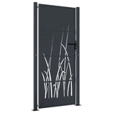 Garden Gate Anthracite 105x205 cm Steel Grass Design - Front View
