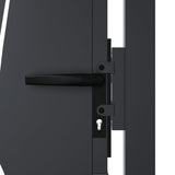 Garden Gate Anthracite 105x205 cm Steel Grass Design - Close-Up Angle