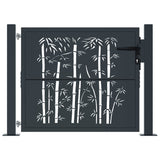 Garden Gate Anthracite 100x75 cm Steel Bamboo Design
