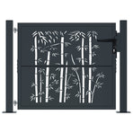 Garden Gate Anthracite 100x75 cm Steel Bamboo Design