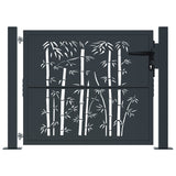 Garden Gate Anthracite 105x80 cm Steel Bamboo Design - Side View