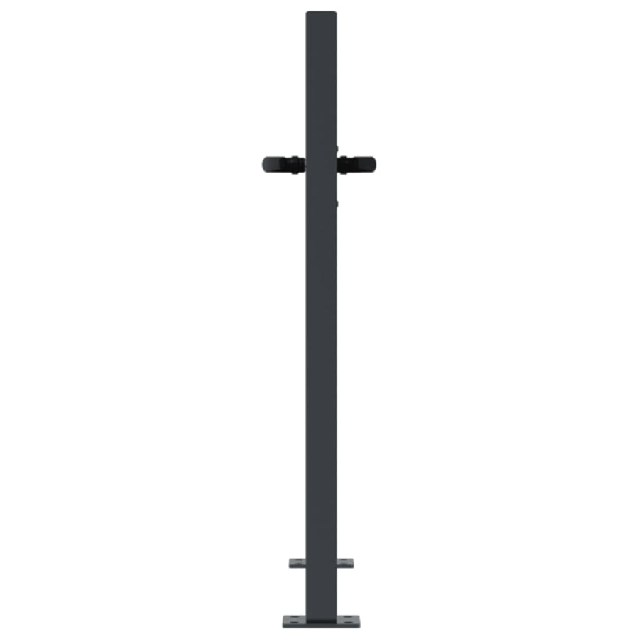 Garden Gate Anthracite 100x75 cm Steel Bamboo Design