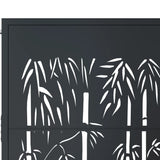 Garden Gate Anthracite 105x80 cm Steel Bamboo Design - Rear View