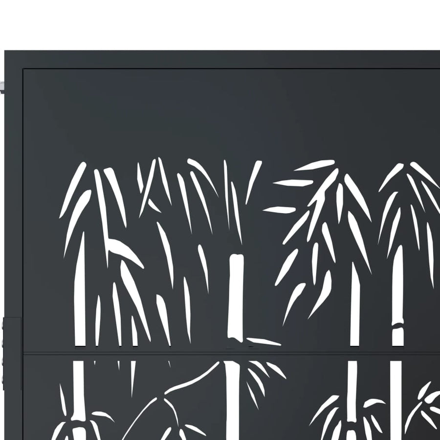Garden Gate Anthracite 100x75 cm Steel Bamboo Design