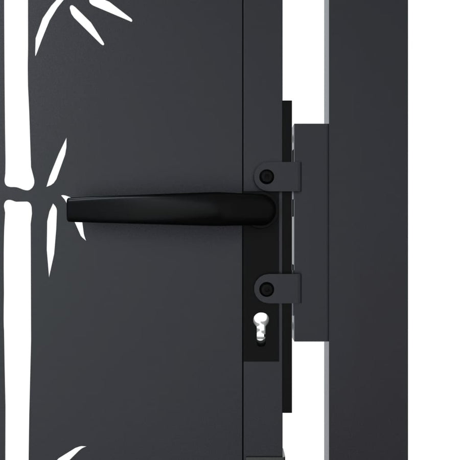 Garden Gate Anthracite 100x75 cm Steel Bamboo Design