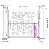 Garden Gate Anthracite 100x75 cm Steel Bamboo Design