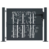 Garden Gate Anthracite 100x100 cm Steel Bamboo Design