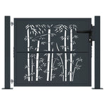Garden Gate Anthracite 100x100 cm Steel Bamboo Design