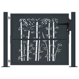 Garden Gate Anthracite 105x105 cm Steel Bamboo Design - Side View