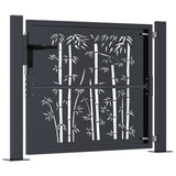 Garden Gate Anthracite 105x105 cm Steel Bamboo Design - Top-Down View
