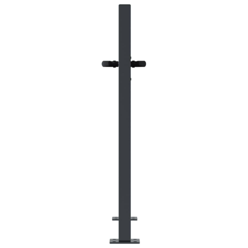 Garden Gate Anthracite 100x100 cm Steel Bamboo Design