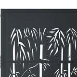 Garden Gate Anthracite 100x100 cm Steel Bamboo Design