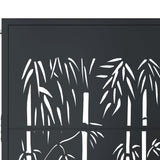 Garden Gate Anthracite 105x105 cm Steel Bamboo Design - Rear View