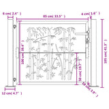 Garden Gate Anthracite 100x100 cm Steel Bamboo Design