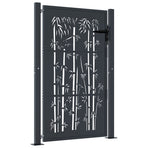 Garden Gate Anthracite 100x125 cm Steel Bamboo Design