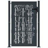 Garden Gate Anthracite 105x130 cm Steel Bamboo Design - Side View