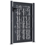 Garden Gate Anthracite 100x125 cm Steel Bamboo Design