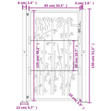 Garden Gate Anthracite 100x125 cm Steel Bamboo Design
