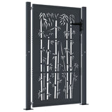 Garden Gate Anthracite 100x150 cm Steel Bamboo Design