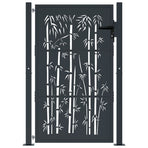 Garden Gate Anthracite 100x150 cm Steel Bamboo Design