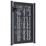 Garden Gate Anthracite 100x150 cm Steel Bamboo Design