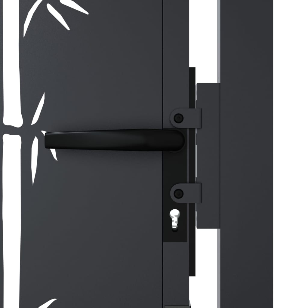 Garden Gate Anthracite 100x150 cm Steel Bamboo Design