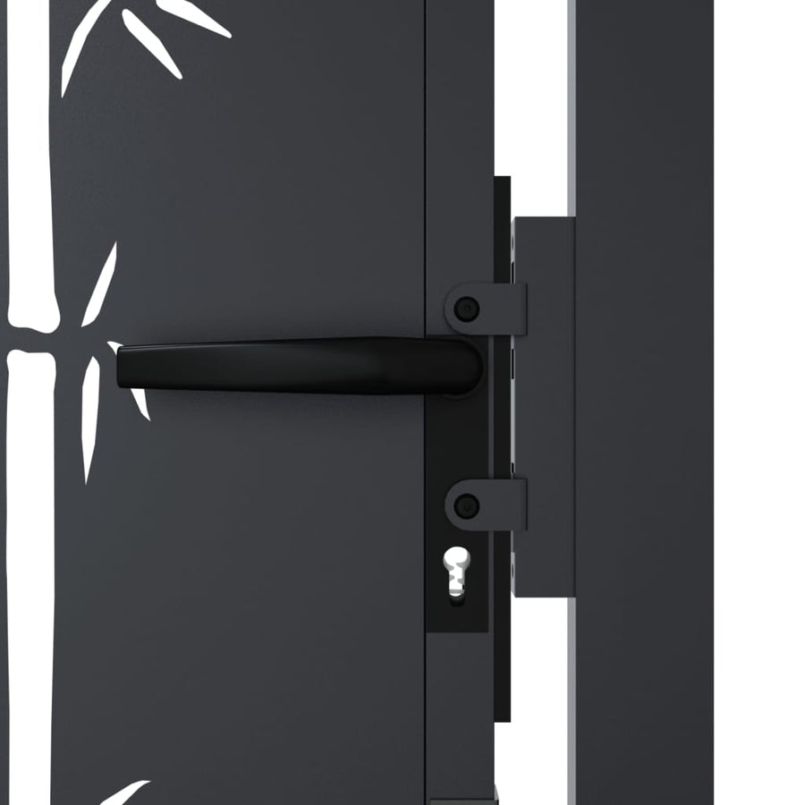 Garden Gate Anthracite 100x150 cm Steel Bamboo Design