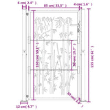 Garden Gate Anthracite 100x150 cm Steel Bamboo Design