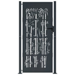 Garden Gate Anthracite 100x175 cm Steel Bamboo Design