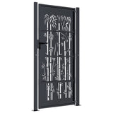 Garden Gate Anthracite 100x175 cm Steel Bamboo Design