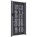 Garden Gate Anthracite 100x175 cm Steel Bamboo Design