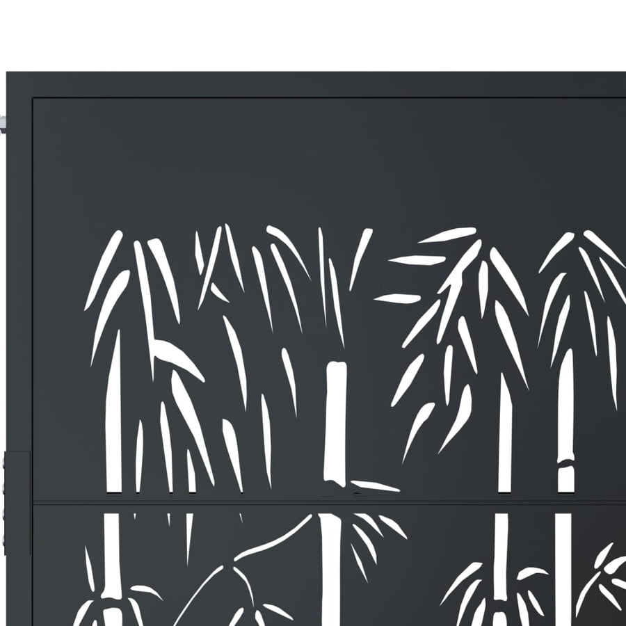 Garden Gate Anthracite 100x175 cm Steel Bamboo Design