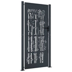 Garden Gate Anthracite 100x200 cm Steel Bamboo Design