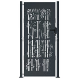Garden Gate Anthracite 100x200 cm Steel Bamboo Design
