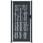 Garden Gate Anthracite 100x200 cm Steel Bamboo Design