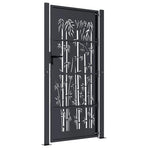Garden Gate Anthracite 100x200 cm Steel Bamboo Design