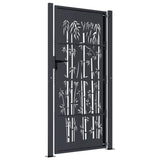 Garden Gate Anthracite 105x205 cm Steel Bamboo Design - Top-Down View