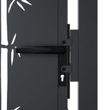 Garden Gate Anthracite 100x200 cm Steel Bamboo Design